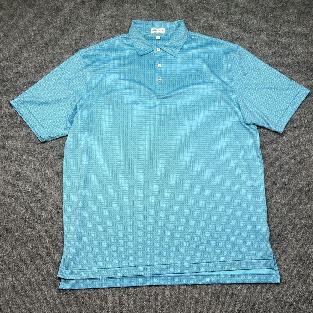 Peter Millar Summer Comfort Men's Size XL Geometric Stretch Golf Logo Polo Shirt